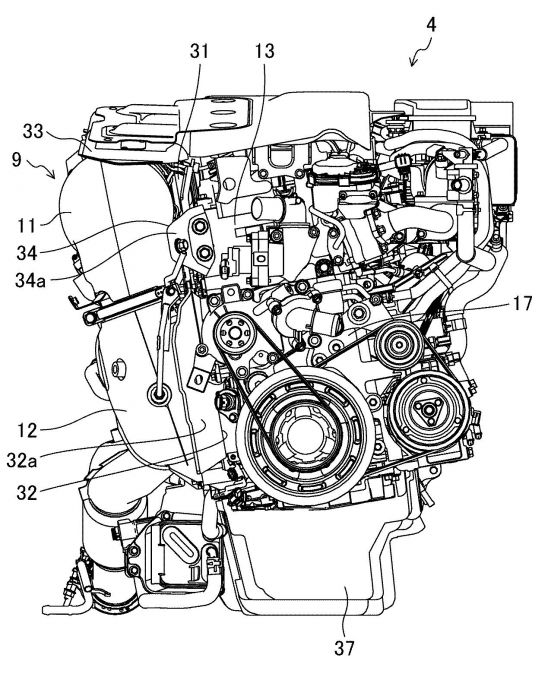 ［特許］マツダ、縦置きエンジンの冷却に関する特許を出願