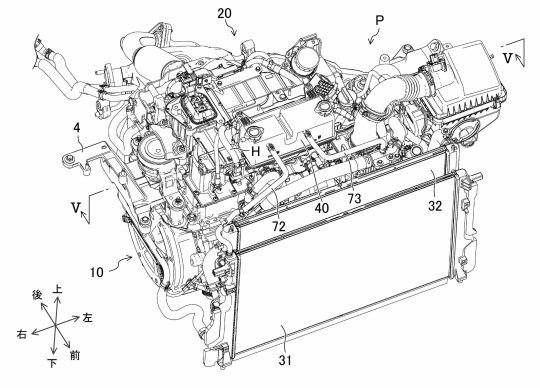 マツダ、車両のサブタンク配設構造の特許出願